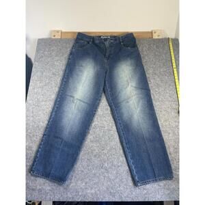 Vintage 90s Godbody Denim Technology Blue Denim Wide Cut Pants Size 38/33